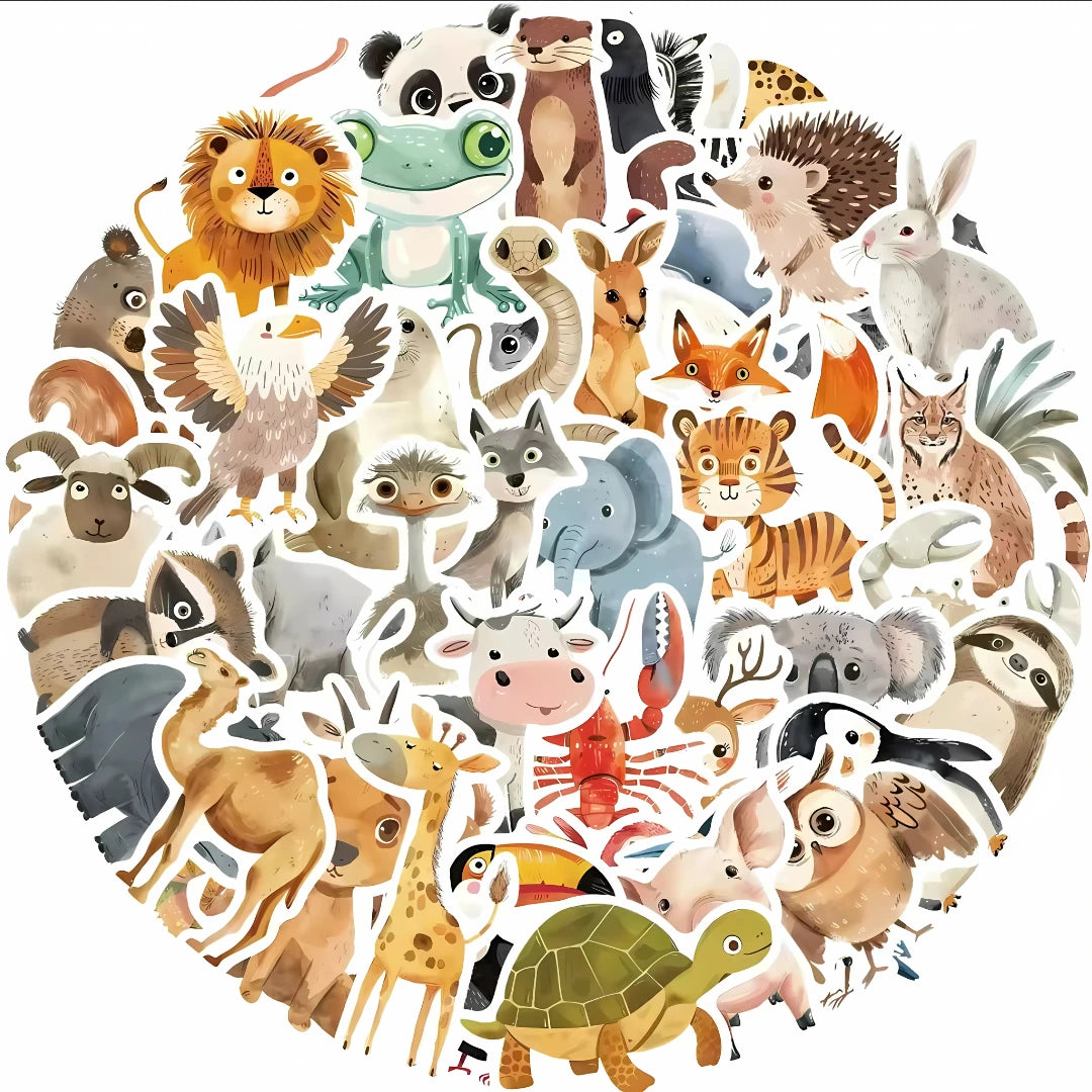50 Adorables Stickers Animaux – Pour Apprendre En Jouant 🐾