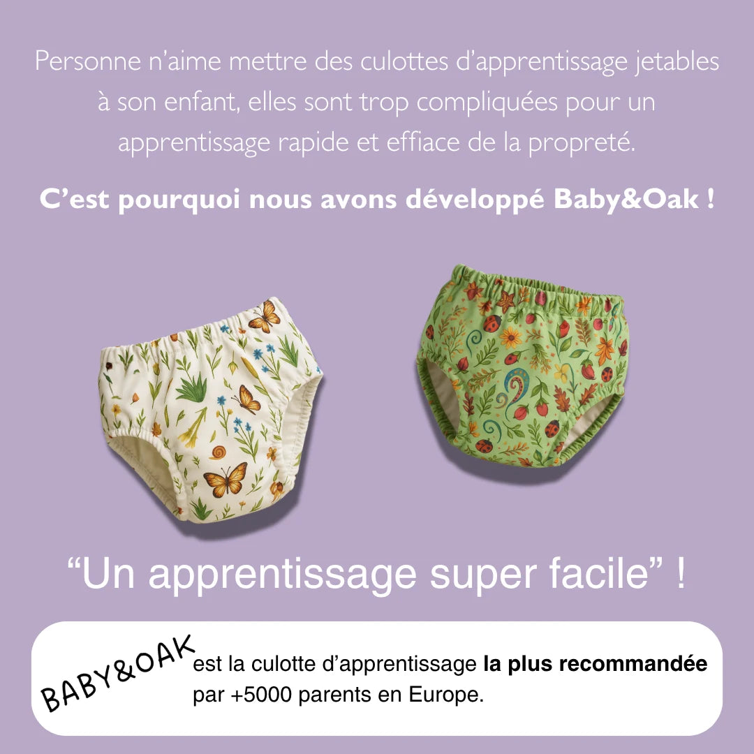 Enfin une culotte Oeko-Tex® conçue pour aider votre enfant à devenir propre le jour et la nuit 🍭