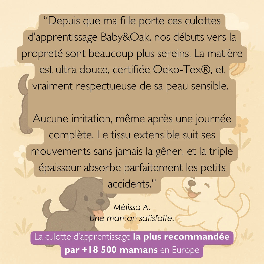 Lot de 3 culottes d'apprentissage Oeko-Tex® - Motifs Chiots