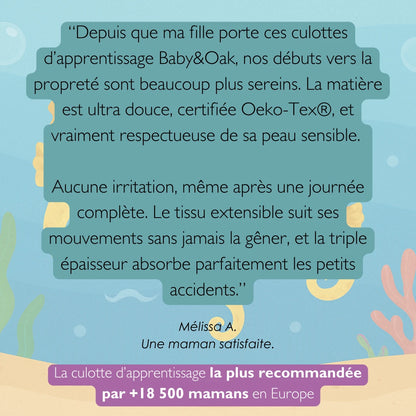 Lot de 3 culottes d'apprentissage Oeko-Tex® - Motifs Océan