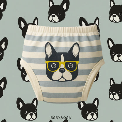 Les culottes d'apprentissage  – Motif Chien Bulldog à Lunettes 🐶