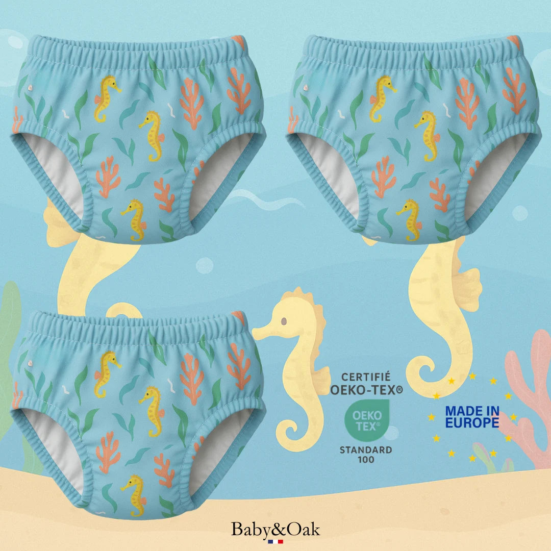 Lot de 3 culottes d'apprentissage Oeko-Tex® - Motifs Océan