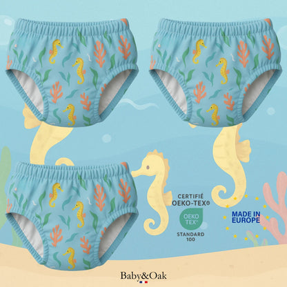 Lot de 3 culottes d'apprentissage Oeko-Tex® - Motifs Océan